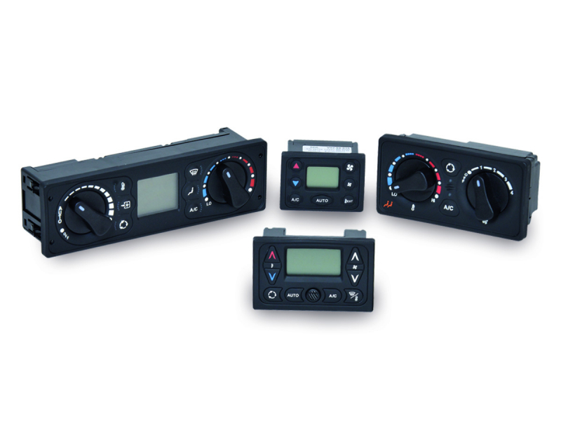 Temperature control commands for industrial vehicle cabins